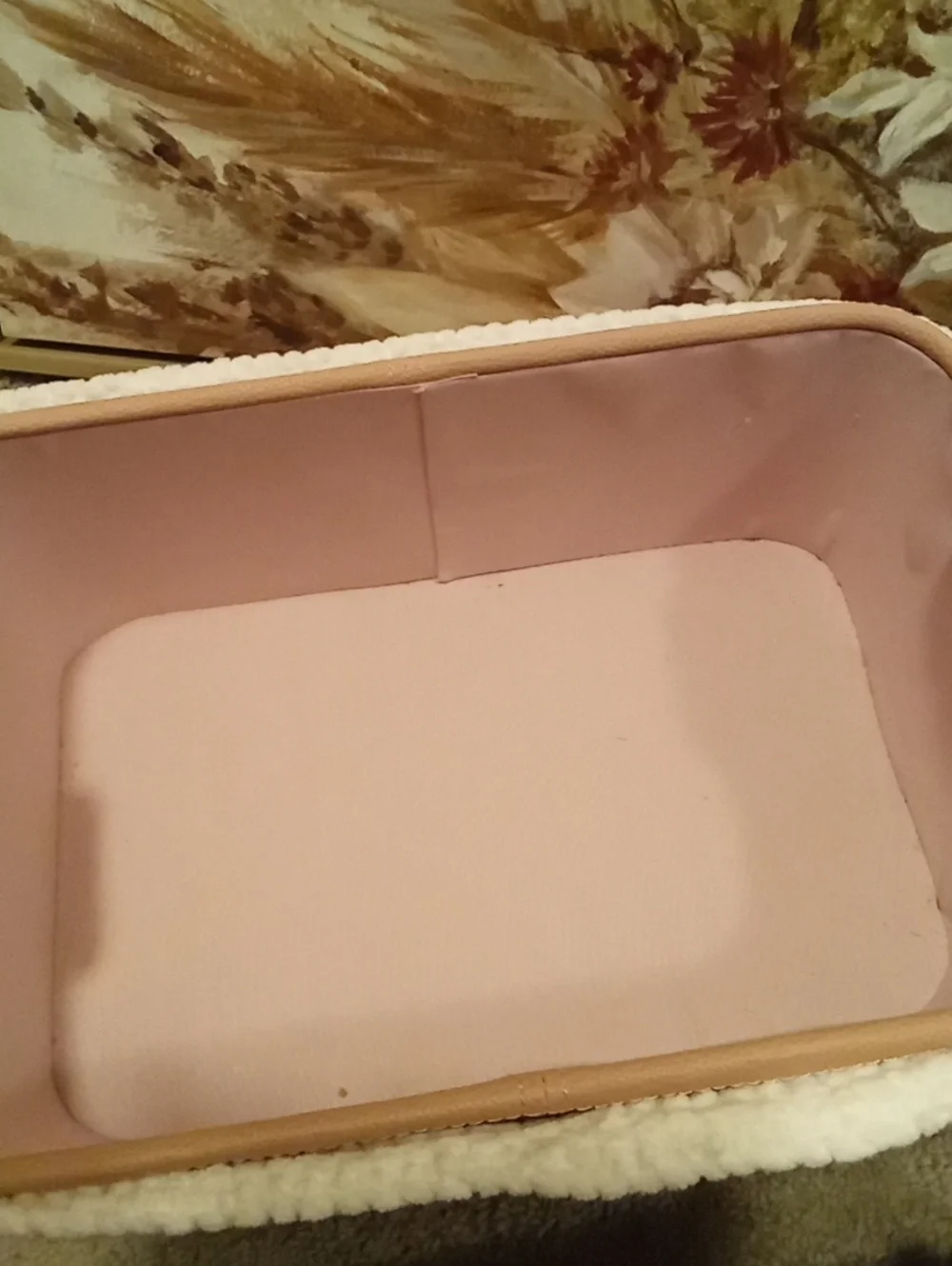 Cute Pink Storage Bin W A Handmade White Band Trim